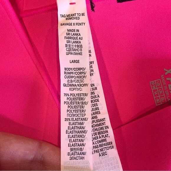 Savage X Fenty Leggings Size Large Hot Pink Color - Picture 9 of 12